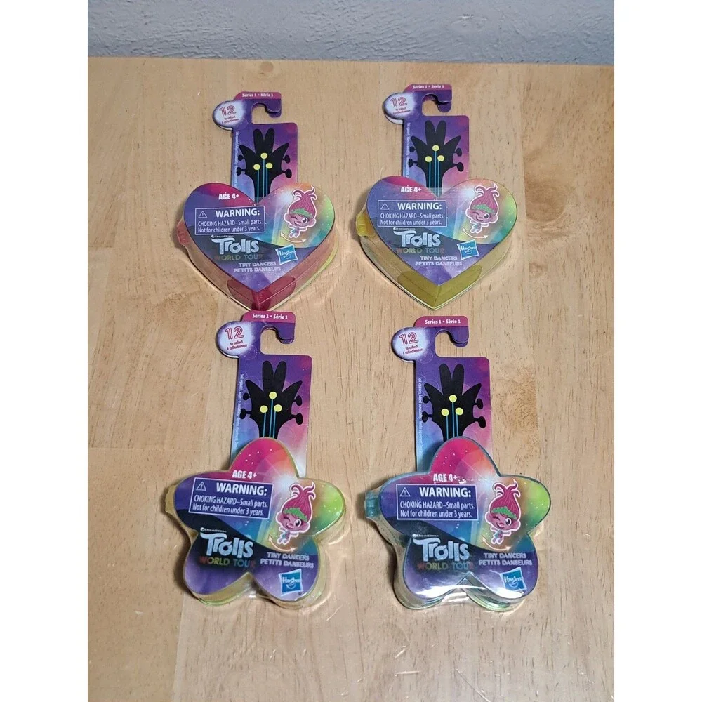BRAND NEW Lot of 4 Trolls World Tour Tiny Dancers Series 1 Blind Box Bags